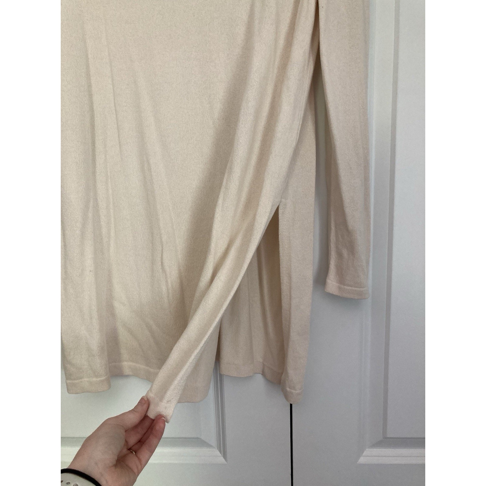 Peruvian Connection Gabrielle Tunic Top Chalk Cream Split Hem Size Medium Nwt — image 2 of 8